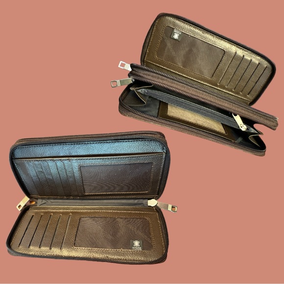 Genuine Leather Double Zip Wallet made in Columbia - Picture 2 of 2
